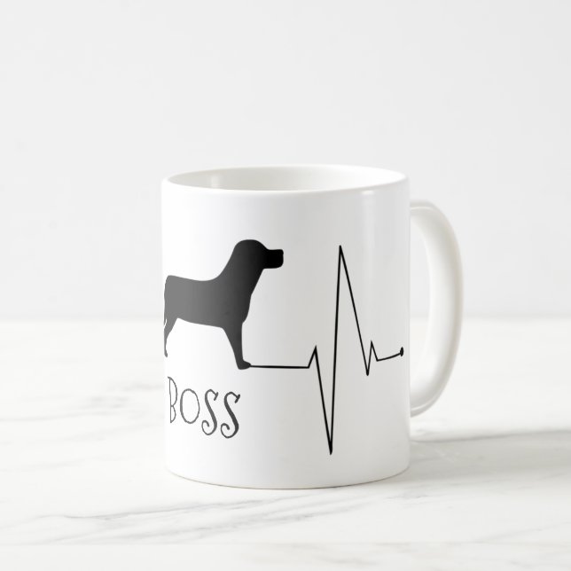Personlig Labrador Kärlek Min Hund hjärtslag Kaffemugg (Framsida höger)