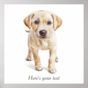 Personlig Labrador Puppy Hund Nursery Print Poster