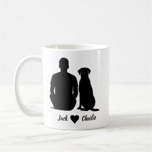 Personlig Labrador Retriever Hund Och Manlig Ägare Kaffemugg