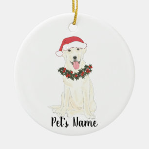 Personlig Labrador (vit) Julgransprydnad Keramik