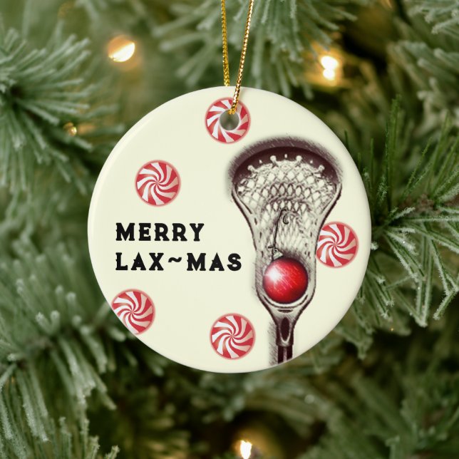 Personlig Lacrosse Gift Julgransprydnad Keramik (Träd)