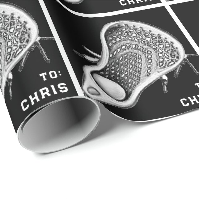 Personlig Lacrosse Gift Wrapping Papper Presentpapper (Rullad Hörn)
