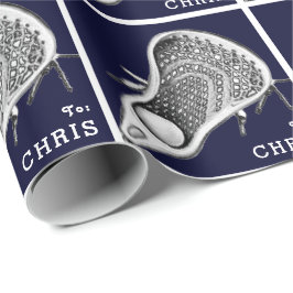 Personlig Lacrosse Gift Wrapping Papper Presentpapper