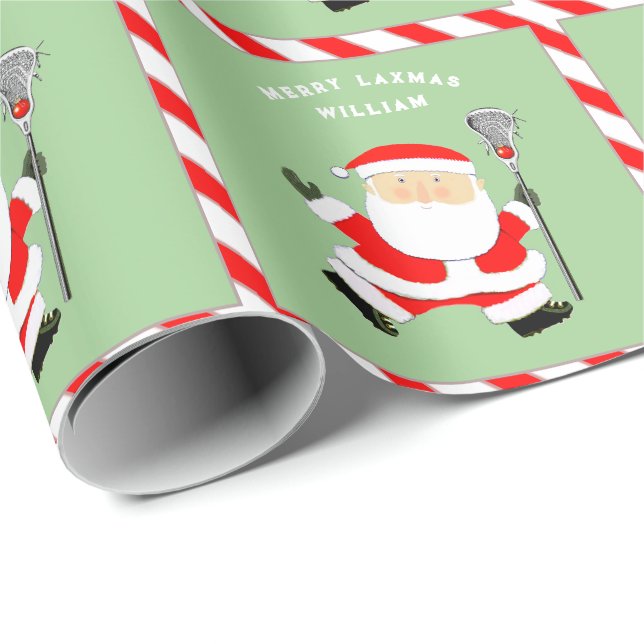 Personlig lacrosse julpresent presentpapper (Rullad Hörn)