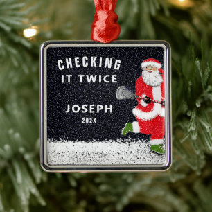 Personlig Lacrosse Keepsaké Gift Metall Ornament