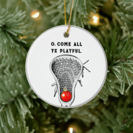 Personlig Lacrosse Keepsaké Julgransprydnad Keramik