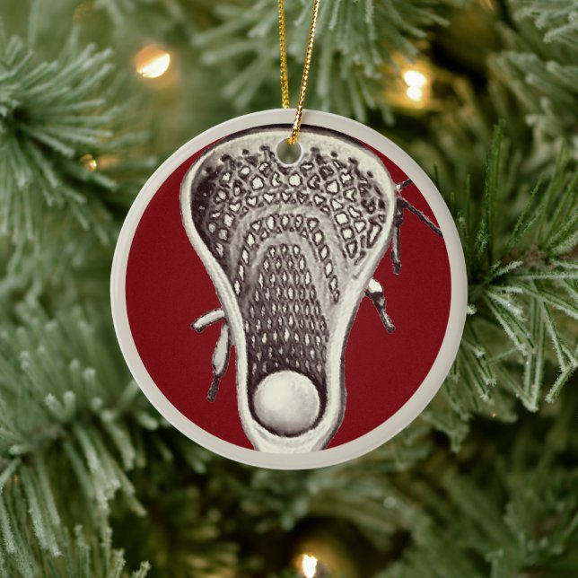 Personlig Lacrosse Player 2025 Julgransprydnad Keramik (Träd)