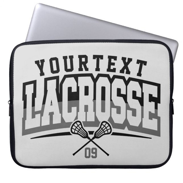Personlig Lacrosse Player ADD NAMN Team Number Laptop Fodral (Framsidan)