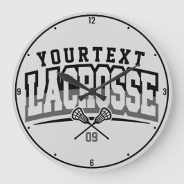 Personlig Lacrosse Player ADD NAMN Team Number Stor Klocka