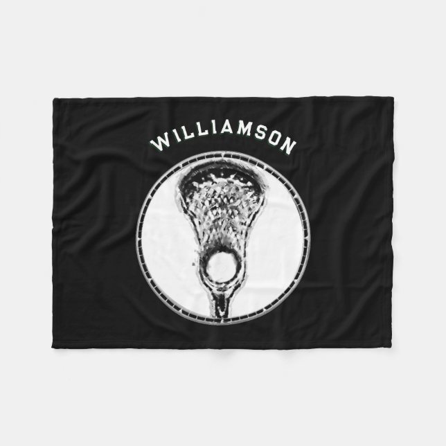 Personlig Lacrosse Player Fleecefilt (Framsidan (Horisontell))