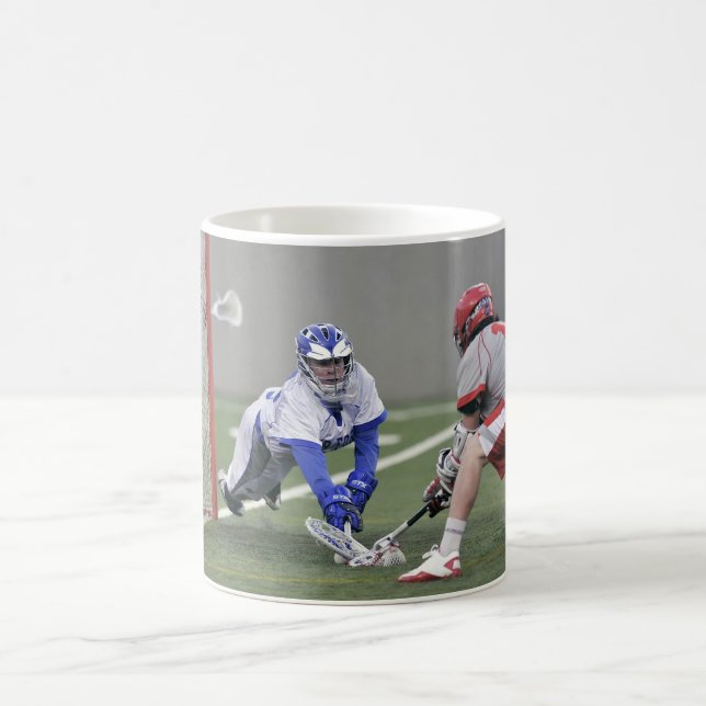 Personlig Lacrosse Player Photo Kaffemugg (Center)