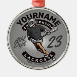 Personlig Lacrosse Player Sports Team Attack Julgransprydnad Metall