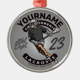 Personlig Lacrosse Player Sports Team Attack Julgransprydnad Metall