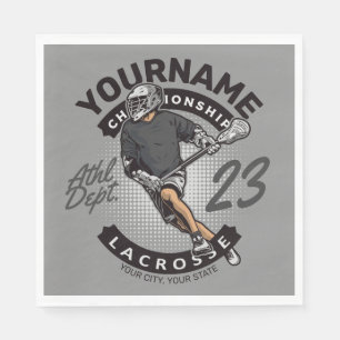 Personlig Lacrosse Player Sports Team Attack Pappersservett