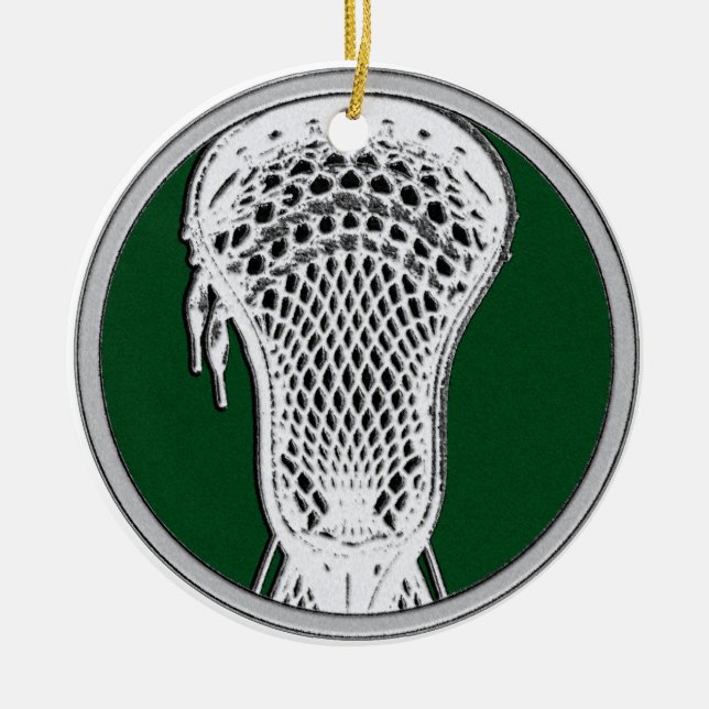 Personlig lacrosse-present julgransprydnad keramik (Framsidan)