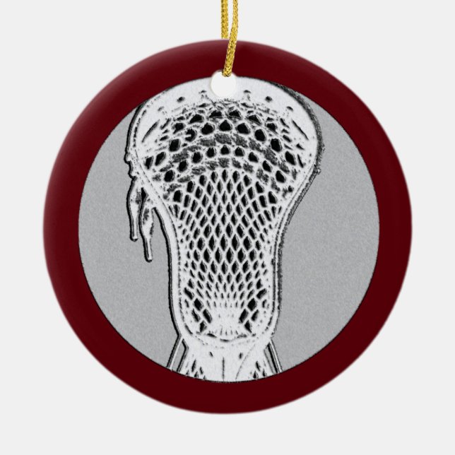 Personlig Lacrosse-samlarobjekt Julgransprydnad Keramik (Framsidan)