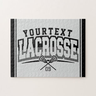 Personlig lacrosse-spelare LÄGG TILL NAMN Lagnumme Pussel