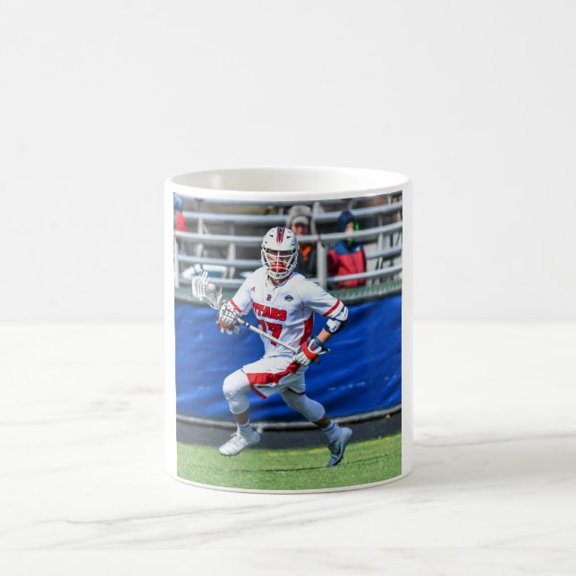 Personlig Lacrosse Sport Photo Kaffemugg (Center)