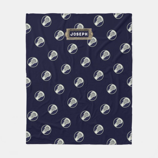 Personlig Lacrosse Sports Fleecefilt (Framsidan)