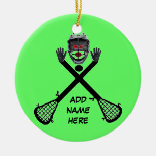 Personlig Lacrosse Star Julgransprydnad Keramik