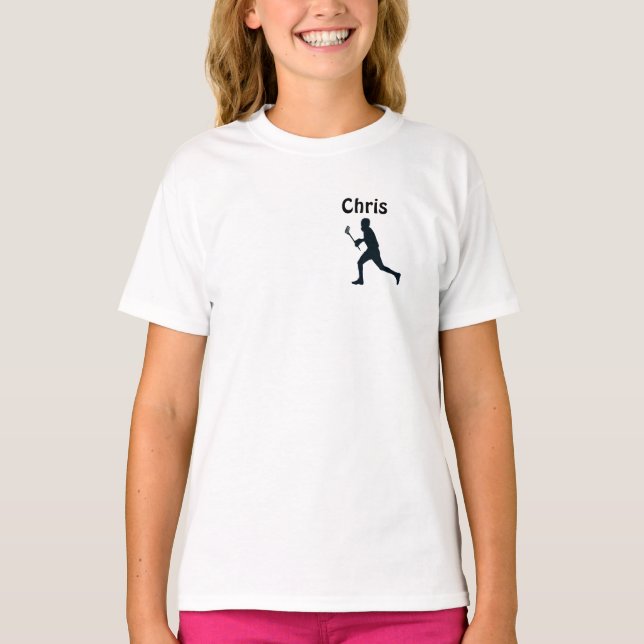 Personlig Lacrosse T Shirt (Framsida)