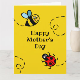 Personlig Ladybird + Bumblebee Mors dag Car Kort
