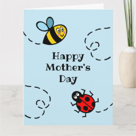 Personlig Ladybird + Bumblebee Mors dag Kort