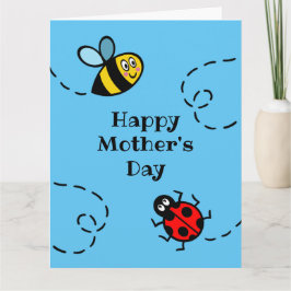Personlig Ladybird + Bumblebee Mors dag Kort