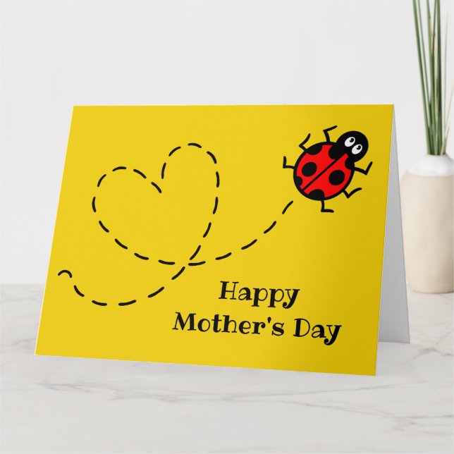 Personlig Ladybird Ladybug Mors dag Card Kort (Framsida)