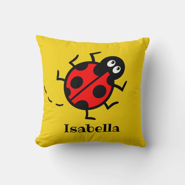 Personlig Ladybird Mönster Cushion Kudde (Framsida)