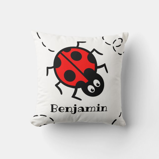 Personlig Ladybird Mönster Cushion Kudde (Framsida)