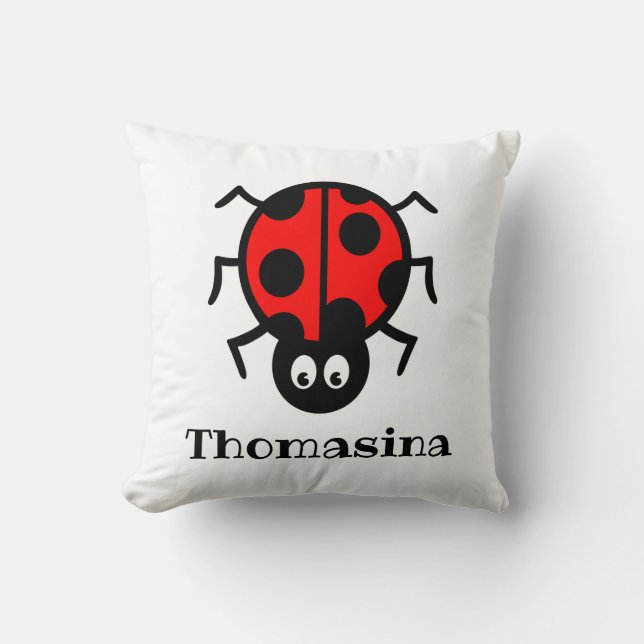 Personlig Ladybird Mönster Cushion Kudde (Framsida)