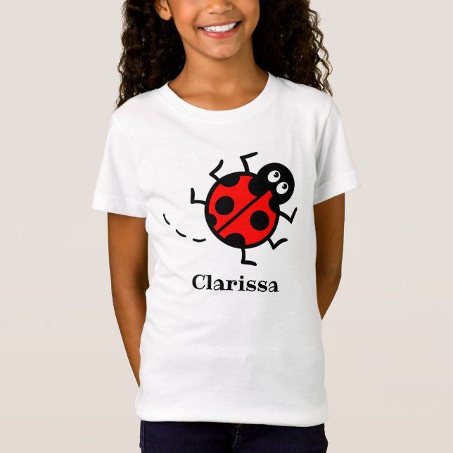 Personlig Ladybird Mönster T-Shirt (Framsida)