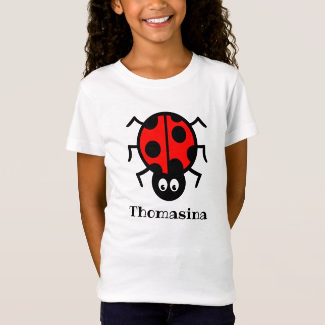Personlig Ladybird Mönster T-Shirt (Framsida)