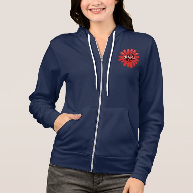 Personlig Ladybug Hoodie, Cute Anpassningsbar Mono T Shirt (Framsida)
