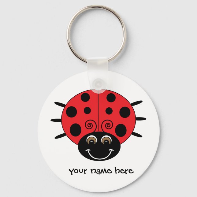 Personlig Ladybug-nyckelkedja Nyckelring (Framsida)