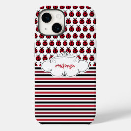 Personlig Ladybugs & Rand Phone Case