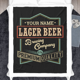 Personlig Lager Beer Brewing Co Label Pub Pub Fleecefilt