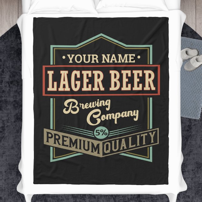 Personlig Lager Beer Brewing Co Label Pub Pub Fleecefilt (Skapare uppladdad)