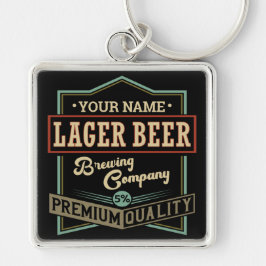 Personlig Lager Beer Brewing Co Label Pub Pub Fyrkantig Silverfärgad Nyckelring