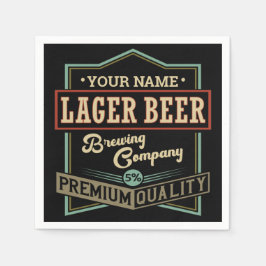 Personlig Lager Beer Brewing Co Label Pub Pub Pappersservett