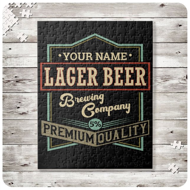 Personlig Lager Beer Brewing Co Label Pub Pub Pussel (Skapare uppladdad)
