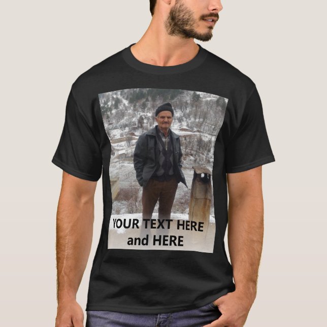 Personlig Lägg till bild och text T Shirt (Framsida)