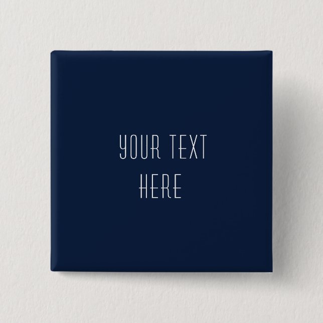 Personlig Lägg Till Din Text Marinblå Vit Knapp (Framsida)