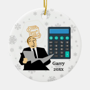 Personlig Lägg till en Namn revisor jul Julgransprydnad Keramik