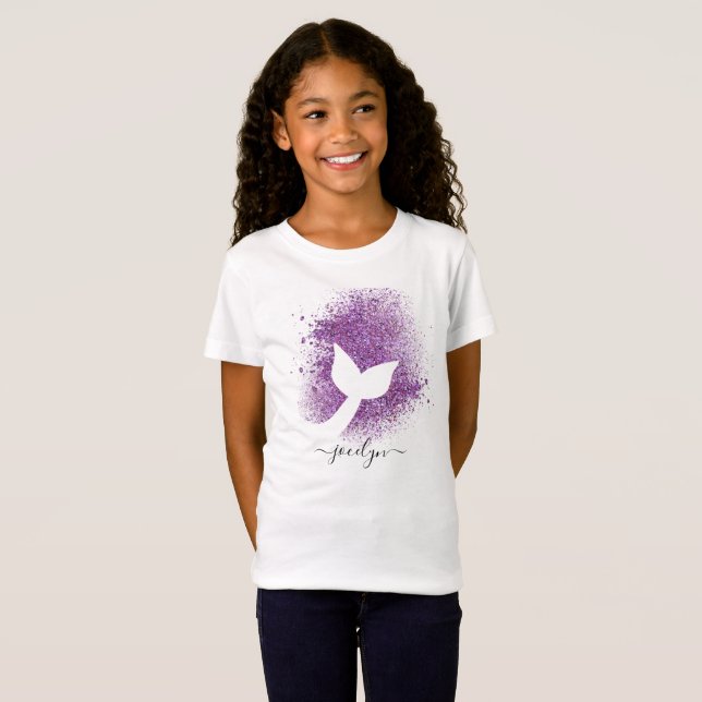 Personlig Lägg till Namn i Sjöjungfru Svan Silhoue T Shirt (Hel framsida)