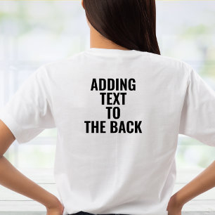 Personlig Lägga till text på Anpassningsbarna Bakå T Shirt