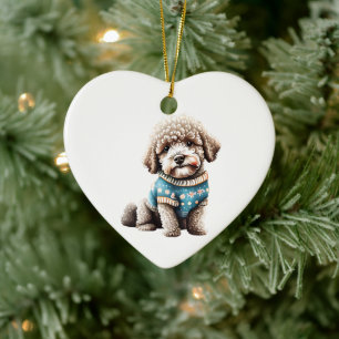 Personlig Lagotto Romagnolo Julsötare Julgransprydnad Keramik