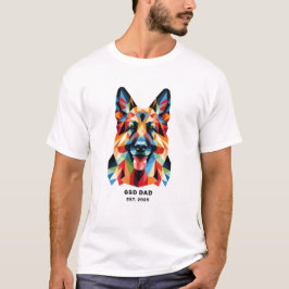 Personlig lågpoliart German Shepherd Dog Dad-konst T Shirt