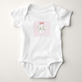 Personlig Lainey Flicka Nursery Bow&Gingham T Shirt